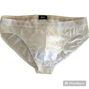 2 PAIR HUGO BOSS WHITE  PURE COTTON MINI SLIP BRIEF CHOOSE SIZE